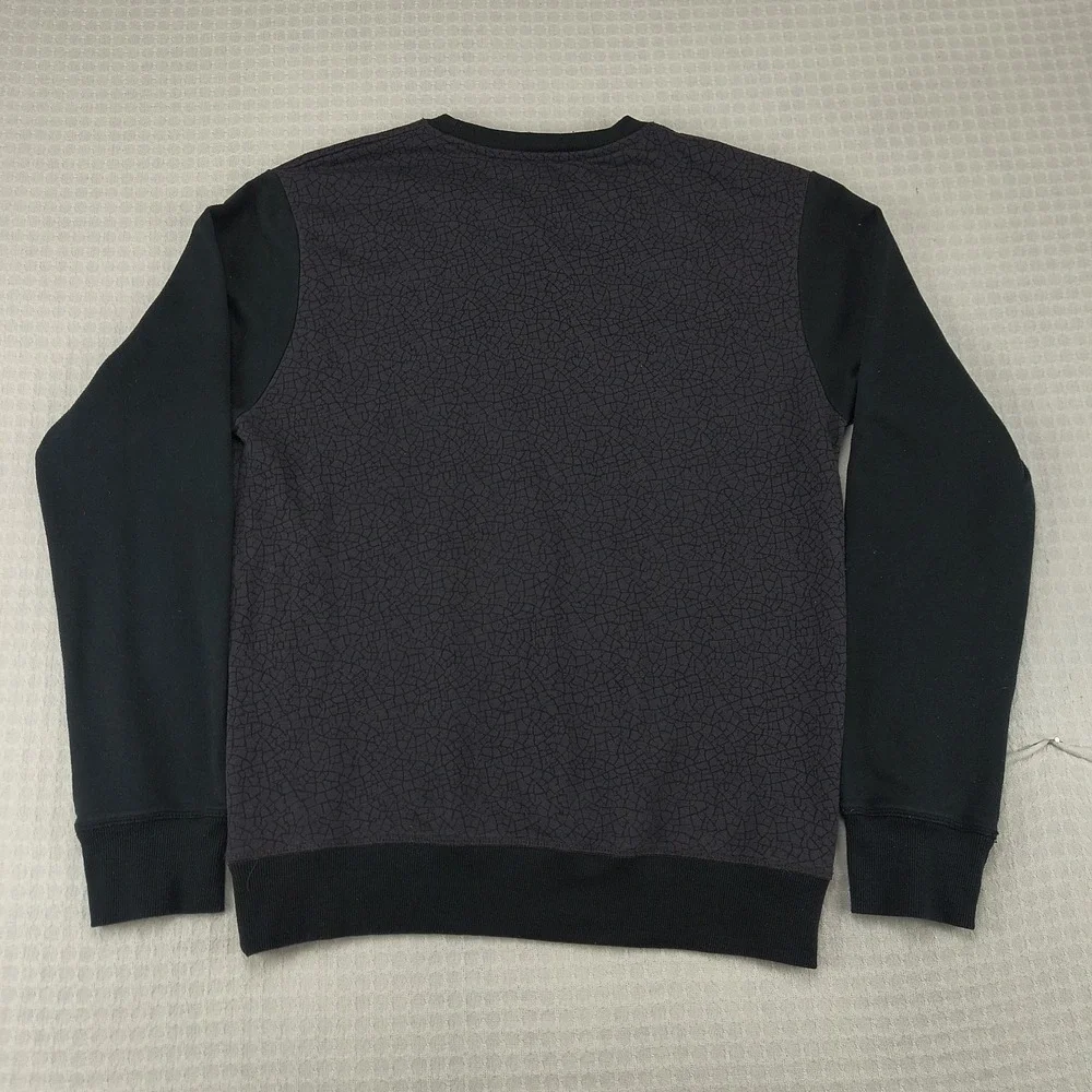 M.C. 2QUAR3D Mens XL Black Gray Geometric‎ Crackle Print Crew Neck Sweatshirt